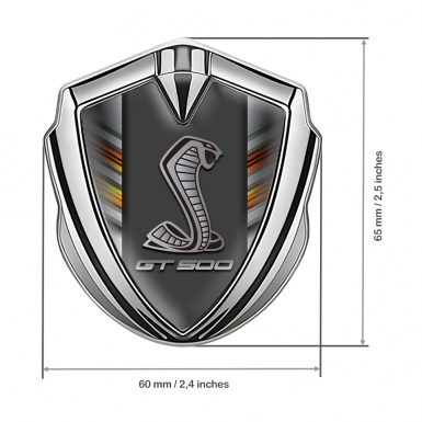 Ford Shelby Bodyside Domed Emblem Silver Colorful Lines  GT 500 Logo
