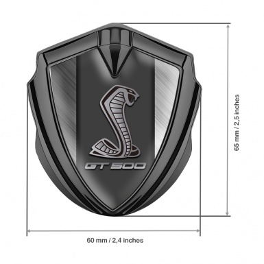 Ford Shelby Bodyside Badge Self Adhesive Graphite Brushed Alloy GT500