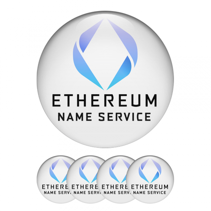 Ethereum ETH Name Service Silicone 3D Stickers White