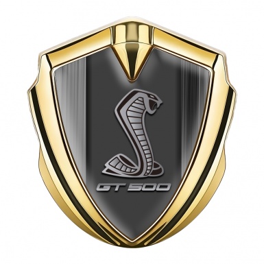 Ford Shelby Tuning Emblem Self Adhesive Gold Grey Strokes GT500 Motif