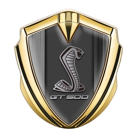 Ford Shelby Tuning Emblem Self Adhesive Gold Grey Strokes GT500 Motif