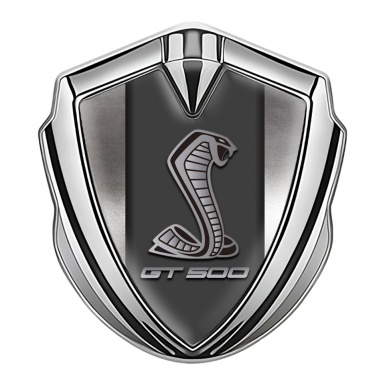 Ford Shelby Fender Metal Domed Emblem Silver Metal Sheet GT500 Motif