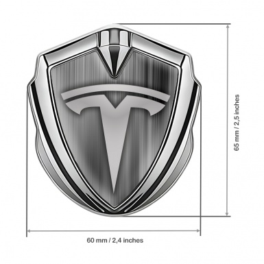 Tesla Metal Emblem Self Adhesive Silver Grey Palette Classic Logo