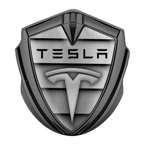 Tesla Bodyside Badge Self Adhesive Graphite Car Grille Effect Classic Logo