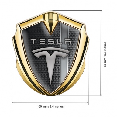 Tesla Tuning Emblem Self Adhesive Gold Black Carbon Sport Line Grey Logo