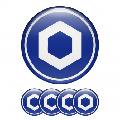 Chainlink Link Crypto Currencies Silicone Stickers Navy