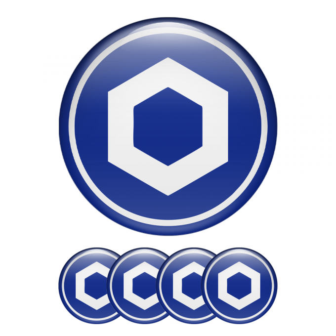Chainlink Link Crypto Currencies Silicone Stickers Navy