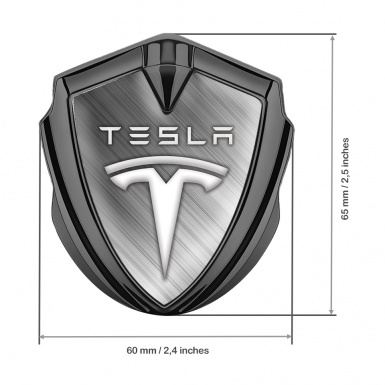 Tesla Metal Emblem Self Adhesive Graphite Brushed Alloy Gradient Logo