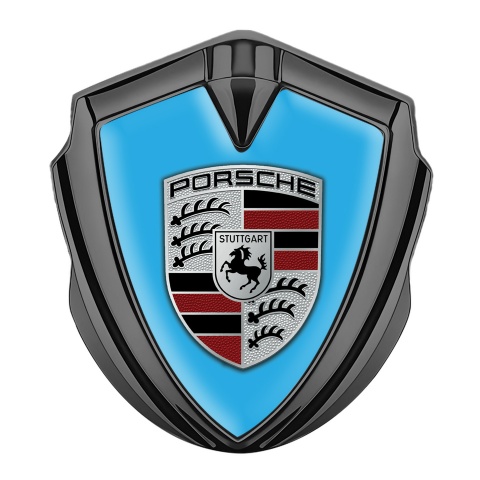 Porsche Bodyside Badge Self Adhesive Graphite Persian Blue Base Color Logo