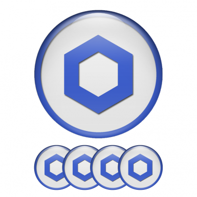 Chainlink Link Crypto Currencies Silicone Stickers White Navy Logo