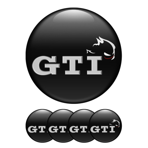 VW GTI Silicone Stickers Center Hub Black