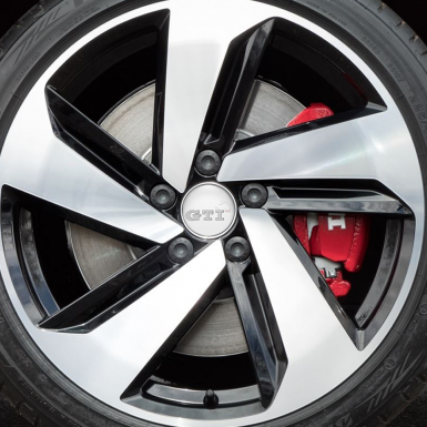 VW GTI Volkswagen Domed Stickers Wheel Center Cap White