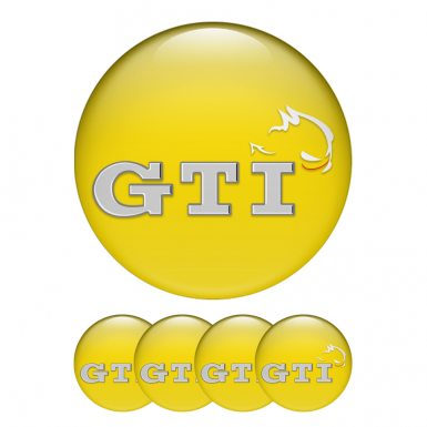 VW GTI Volkswagen Center Hub Dome Stickers Yellow