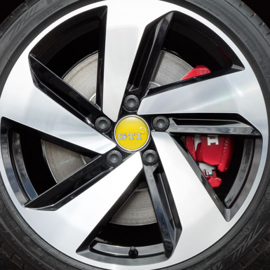 VW GTI Volkswagen Center Hub Dome Stickers Yellow