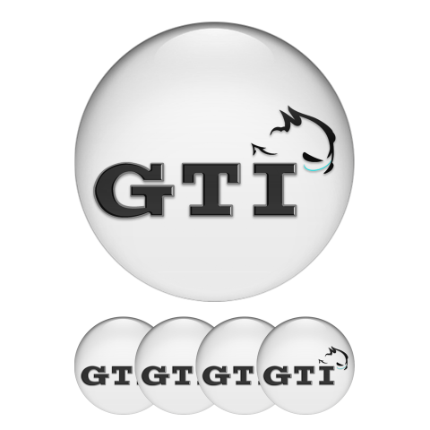 VW GTI Silicone Stickers Center Hub White & Black Logo