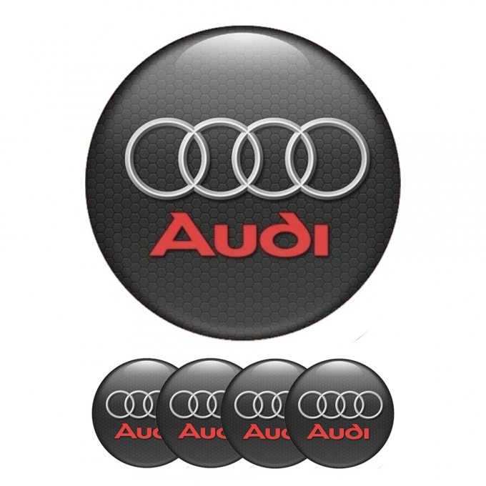 Audi Silicone Stickers Center Hub Black Snakeskin 