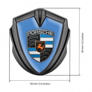 Porsche Self Adhesive Bodyside Emblem Graphite Electric Blue Segments