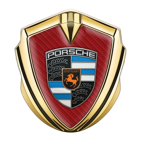 Porsche Bodyside Badge Self Adhesive Gold Red Carbon Blue Parts Crest