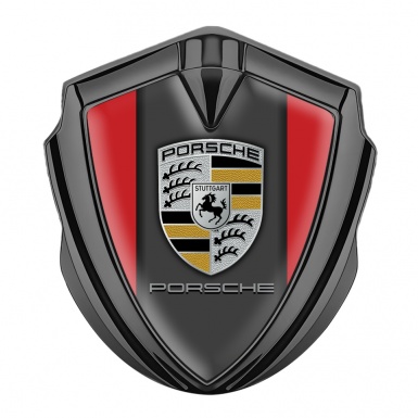 Porsche Self Adhesive Bodyside Emblem Graphite Red Base Copper Color