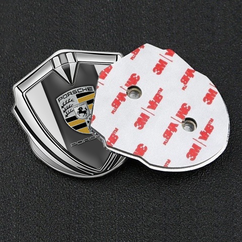 Porsche Bodyside Badge Self Adhesive Silver Dark Pilon Sandy Elements
