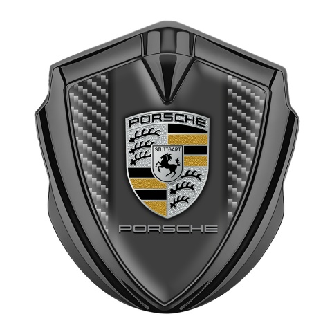 Porsche Tuning Emblem Self Adhesive Graphite Light Carbon Dark Pilon Design