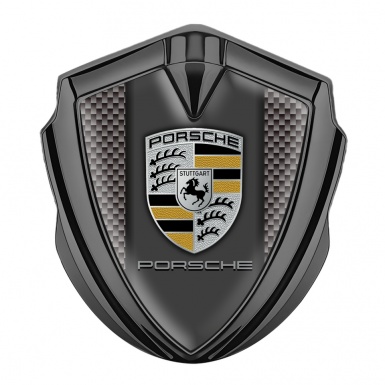 Porsche Tuning Emblem Self Adhesive Graphite Dark Carbon Center Pilon Design