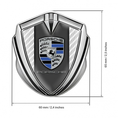 Porsche Trunk Metal Emblem Badge Silver White Carbon Blue Crest Elements