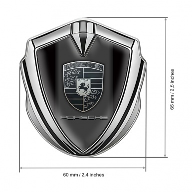 Porsche Self Adhesive Bodyside Emblem Silver Black Base Monochrome Crest