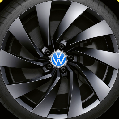 VW Wheel Center Caps Emblem 3D Blue White New Style Logo