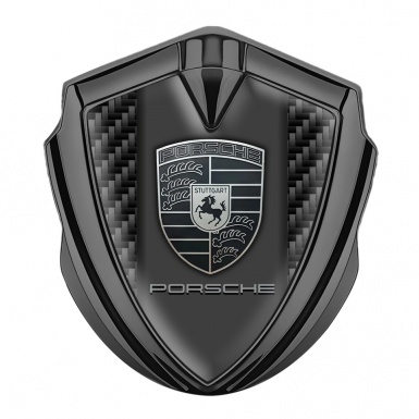 Porsche Fender Emblem Badge Graphite Black Carbon Monochrome Edition