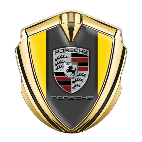 Porsche Self Adhesive Bodyside Emblem Gold Yellow Color Base Variant