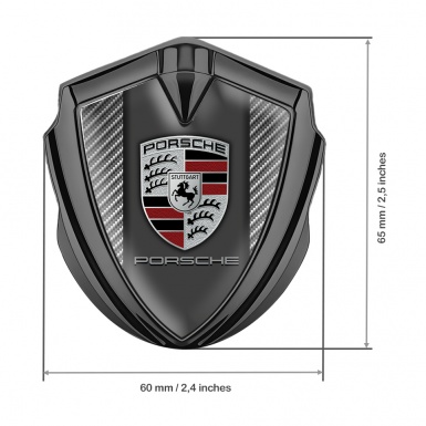 Porsche Metal Emblem Self Adhesive Graphite Light Carbon Base Classic Variant