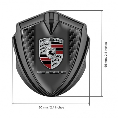 Porsche Bodyside Domed Emblem Graphite Black Carbon Red Motif Edition