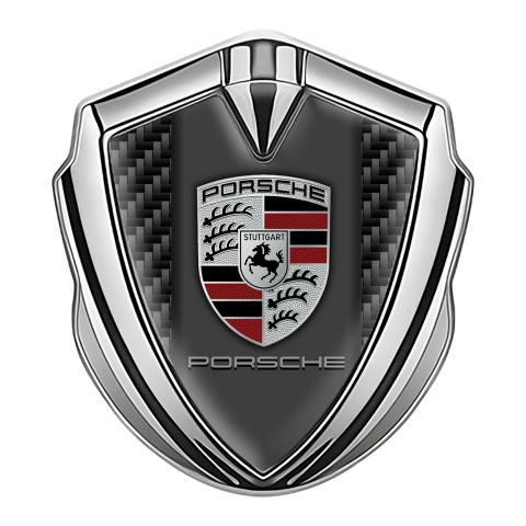 Porsche Bodyside Domed Emblem Silver Black Carbon Red Motif Edition