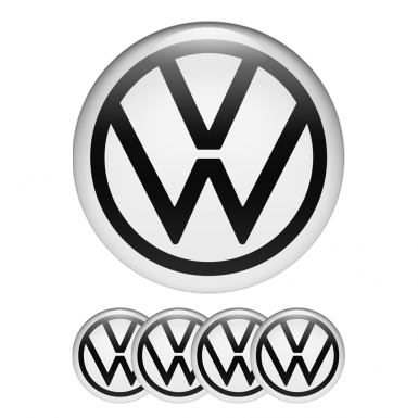 VW Silicone Stickers Center Cap White Black New Style Logo Ring