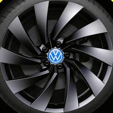 VW Wheel Center Caps Emblem 3D Blue White New Style Logo Ring