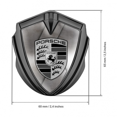 Porsche Bodyside Badge Self Adhesive Graphite Rusty Steel Element Design