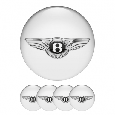 Bentley Center Hub Dome Stickers 3D White Logo