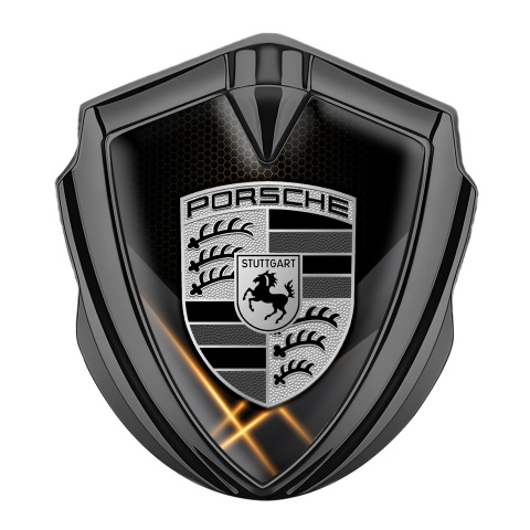 Porsche Self Adhesive Bodyside Emblem Graphite Orange Hex Glowing Pillars