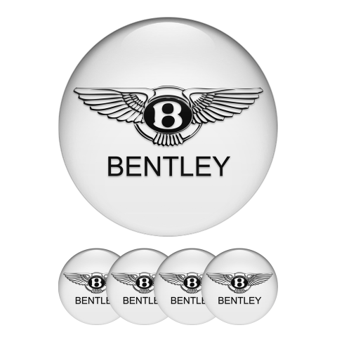 Bentley Silicone Sticker Wheel Center Cap White Logo