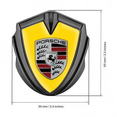 Porsche Bodyside Badge Self Adhesive Graphite Blazing Yellow Red Elements