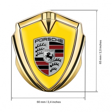 Porsche Bodyside Badge Self Adhesive Gold Blazing Yellow Red Elements