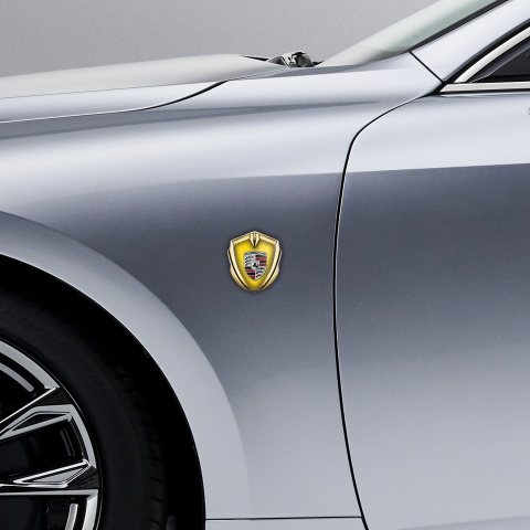 Porsche Bodyside Badge Self Adhesive Gold Blazing Yellow Red Elements