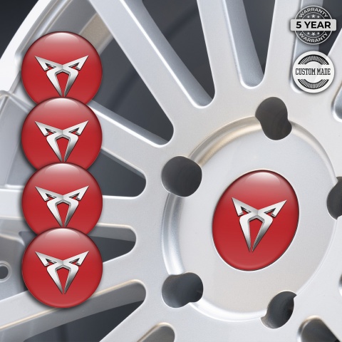Seat Cupra Wheel Emblems Red Edition
