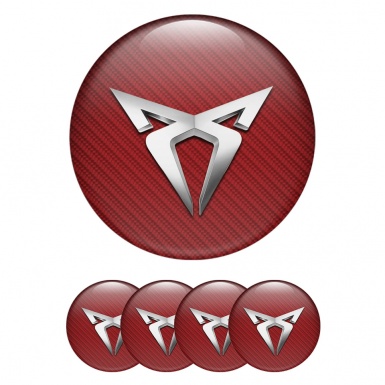Seat Cupra Wheel Emblems Red Carbon