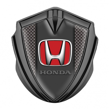 Honda Trunk Emblem Badge Graphite Grey Carbon Red Logo Design