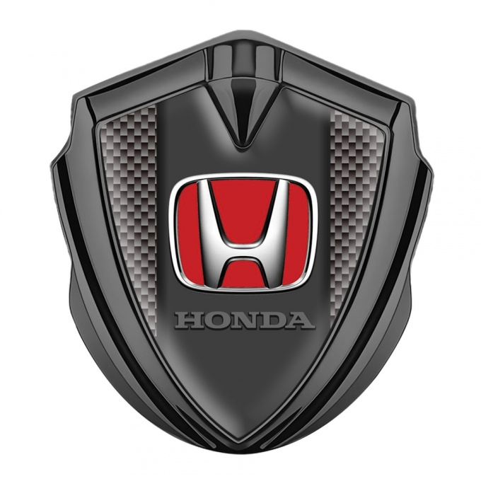 Honda Trunk Emblem Badge Graphite Grey Carbon Red Logo Design