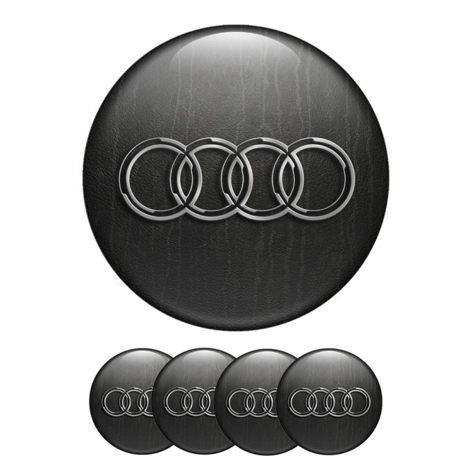 Audi Wheel Center Cap Domed Stickers 3D Modern Style
