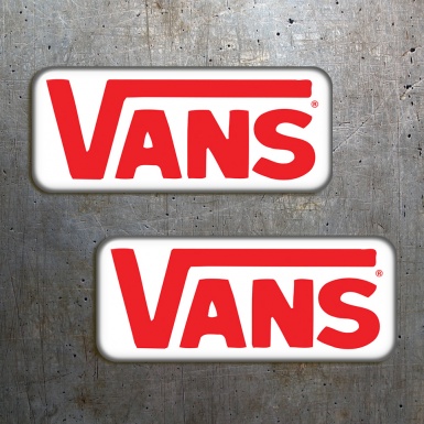 Vans Silicone White Sticker with Red  Classic Logo 2 pcs