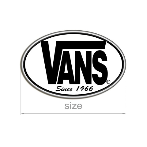 Vans Oval White Silicone Domed Stickers with Black Logo 2 pcs